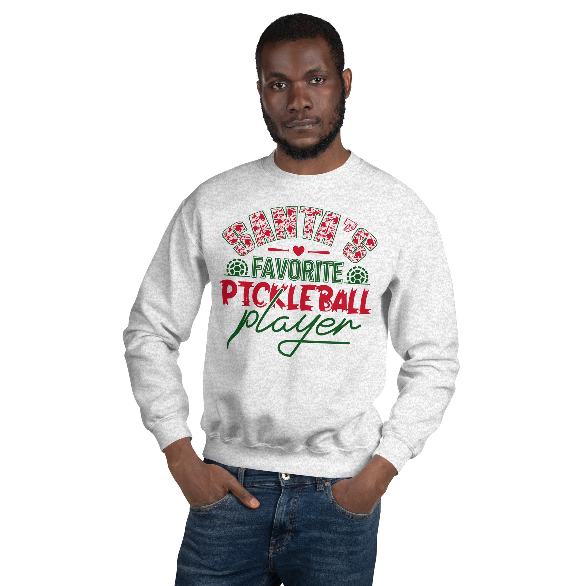 Santa's Favorite Pickleball Player Sweatshirt - Color: Light Blue