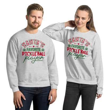 Santa's Favorite Pickleball Player Sweatshirt - Color: Ash