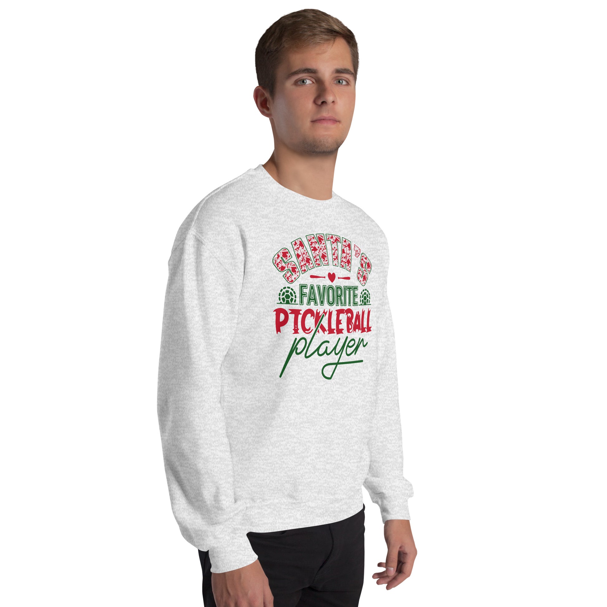 Santa's Favorite Pickleball Player Sweatshirt - Color: Light Blue