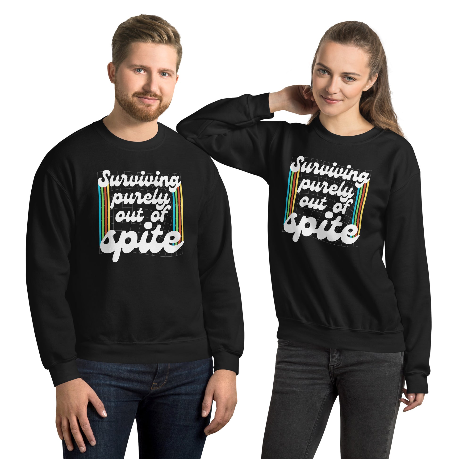 Surviving Purely Out Of Spite Sweatshirt Color: Black