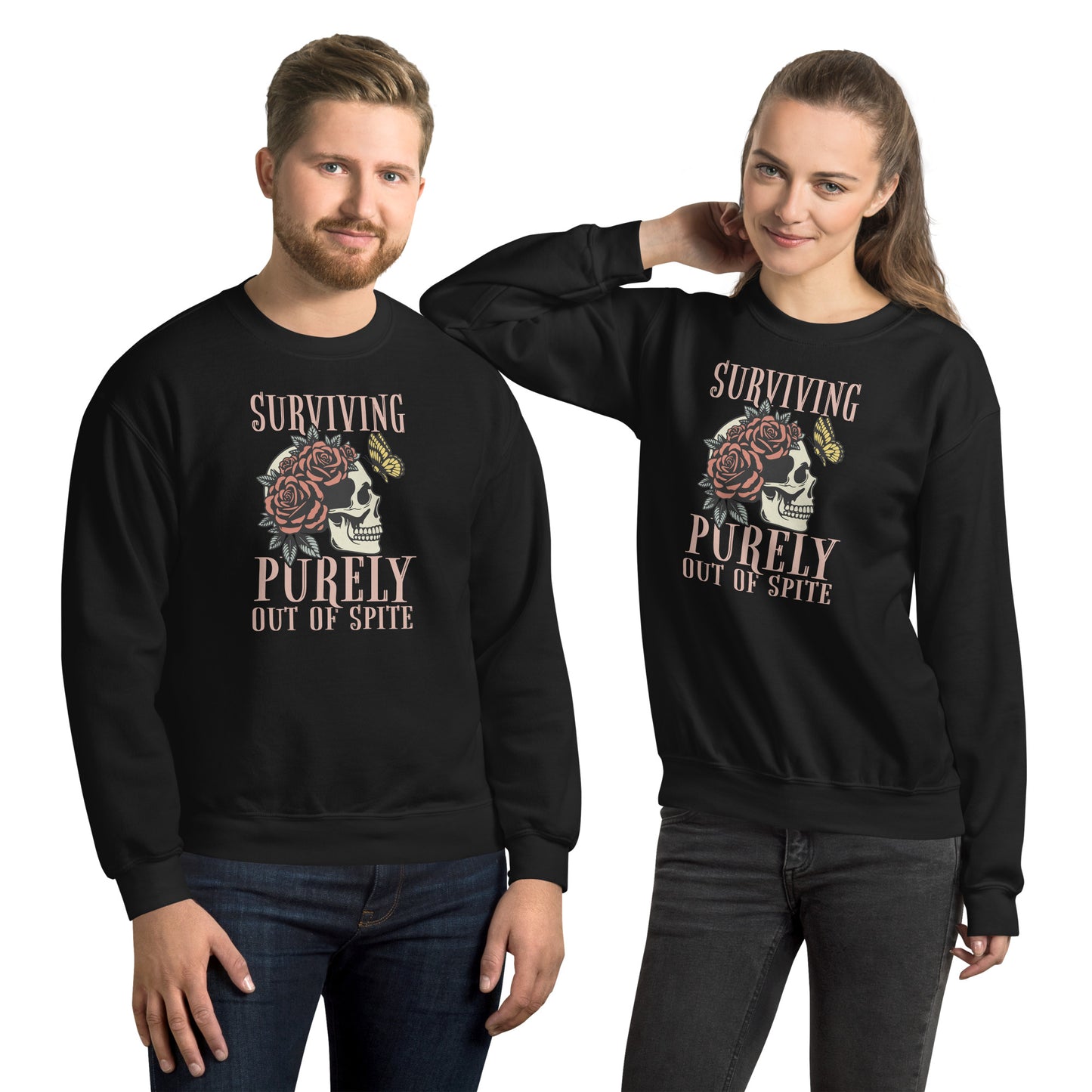 Surviving Purely Out Of Spite Sweatshirt Color: Black