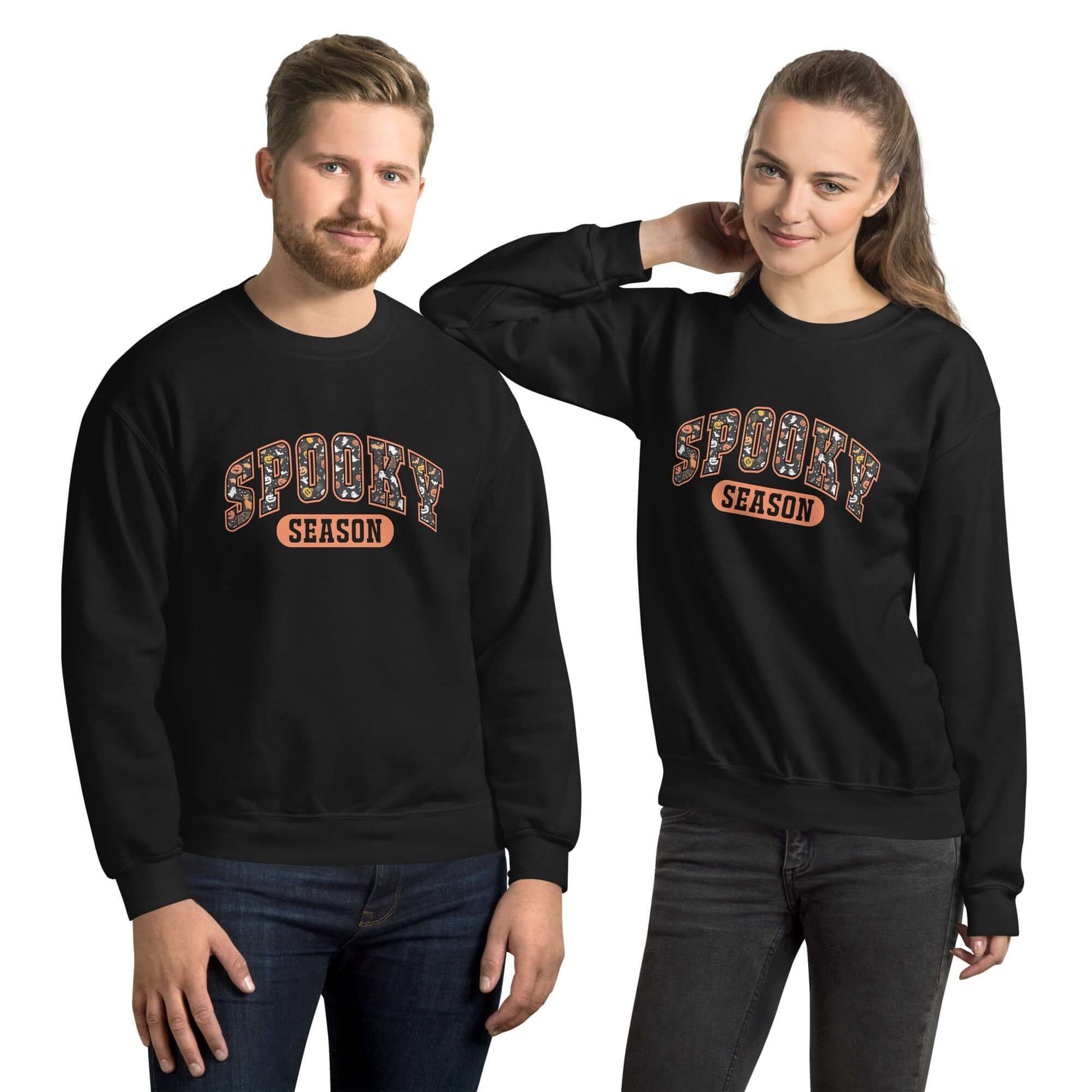 Spooky Season Sweatshirt (Halloween Theme) - Color: Black