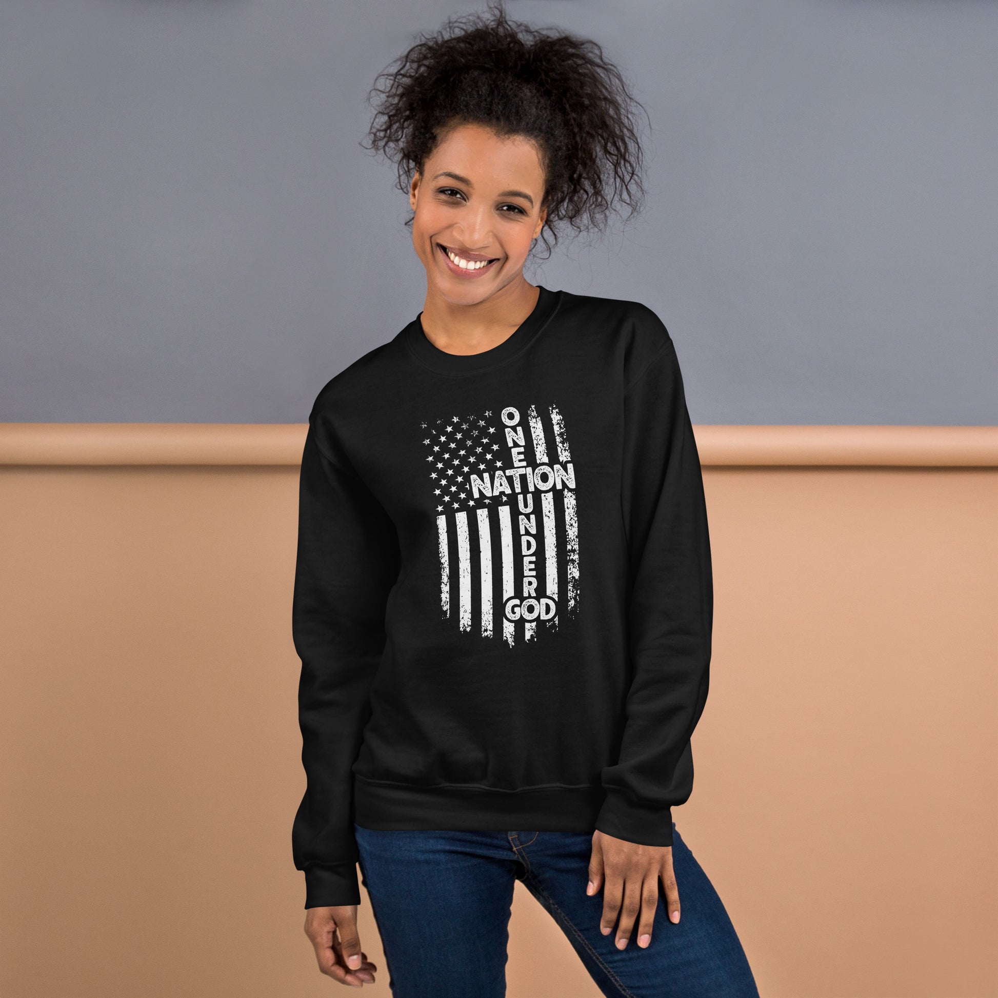 One Nation Under God Sweatshirt - Color: Black