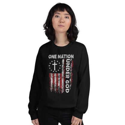 One Nation Under God Sweatshirt (God and Country) - Color: Black