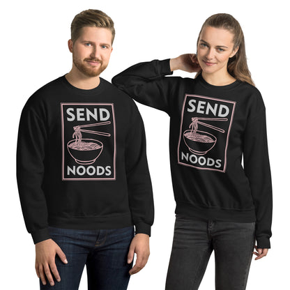 Send Noods Sweatshirt (Funny Noodle Humor) - Color: Black