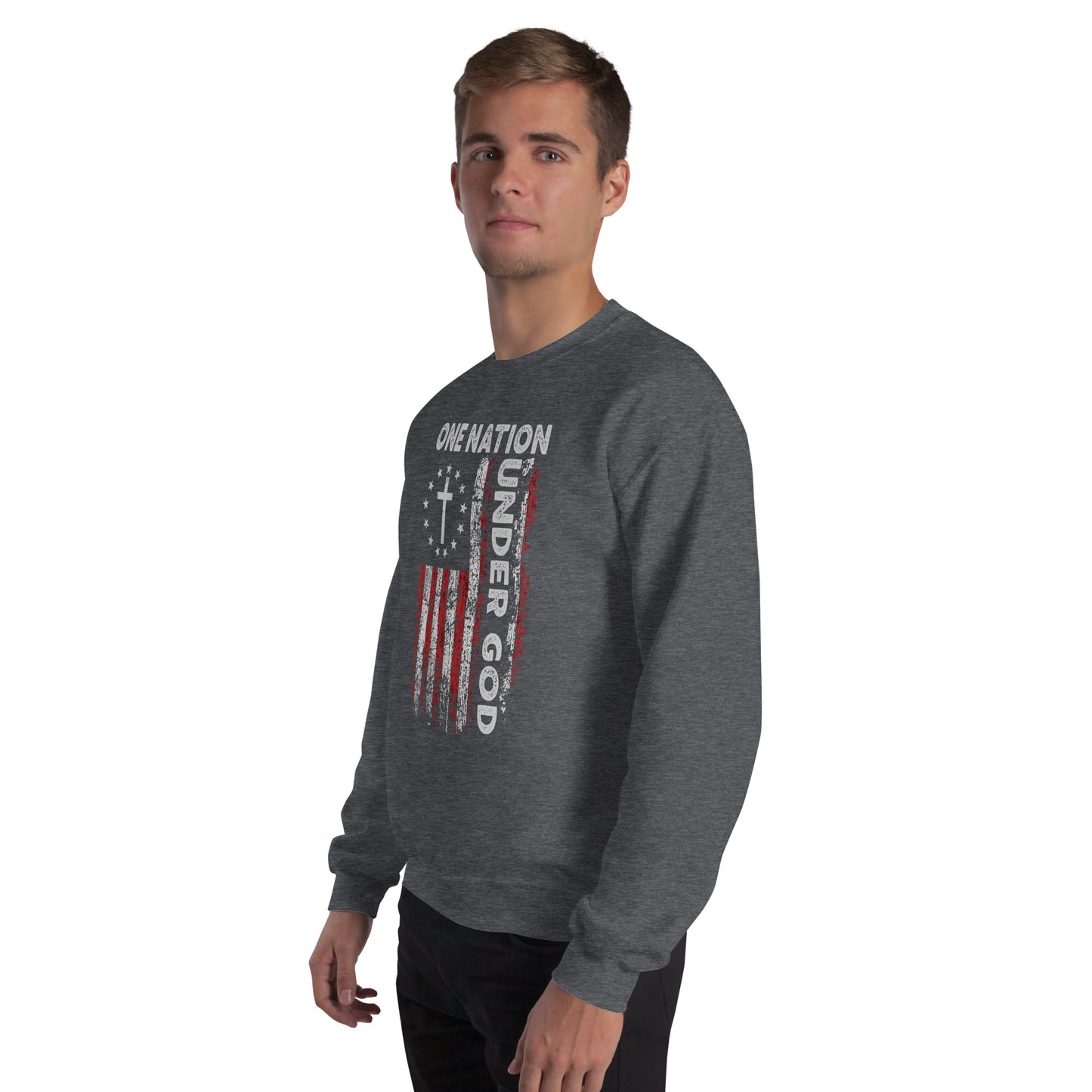 One Nation Under God Sweatshirt (God and Country) - Color: Black