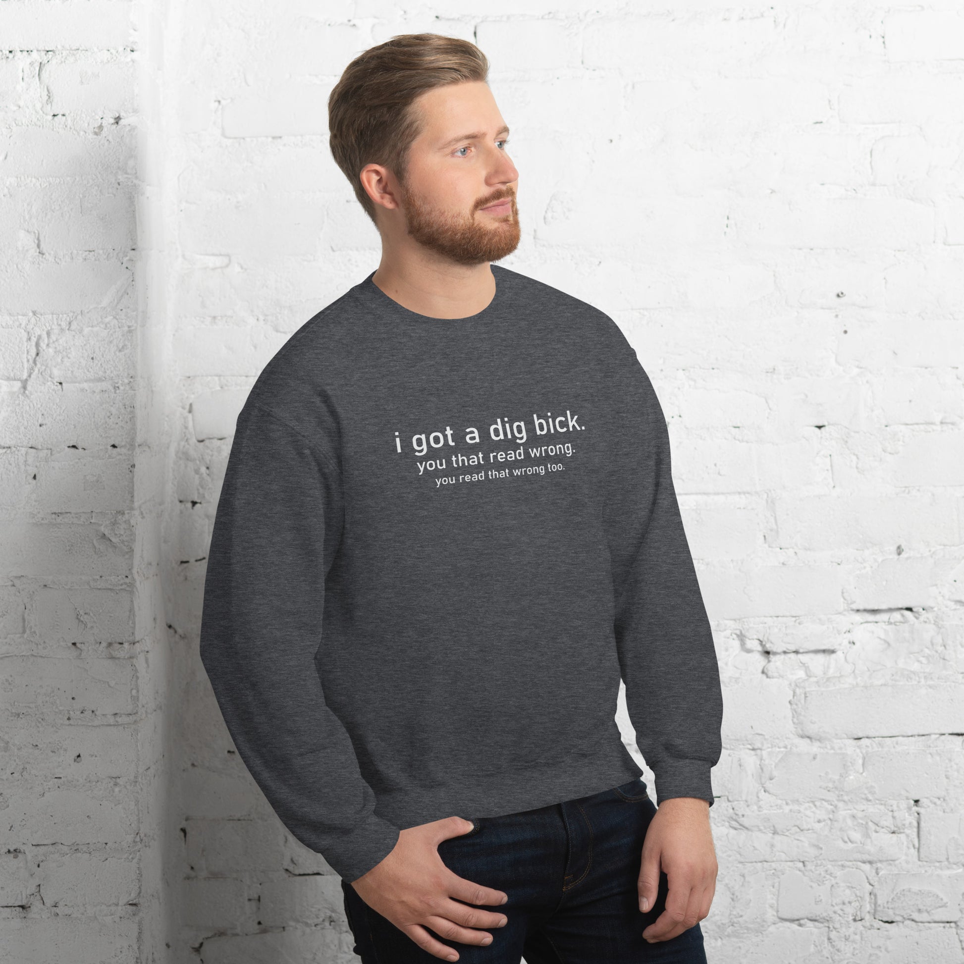 I Got a Dig Bick (You That Read Wrong) Sweatshirt Color: Black