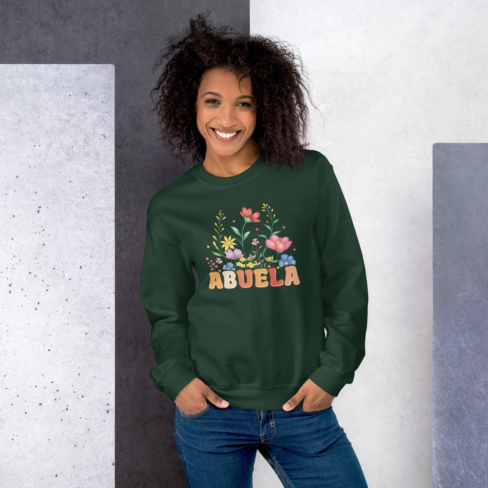 Abuela Sweatshirt (Wear the Abuela title with pride and love) - Color: Forest Green