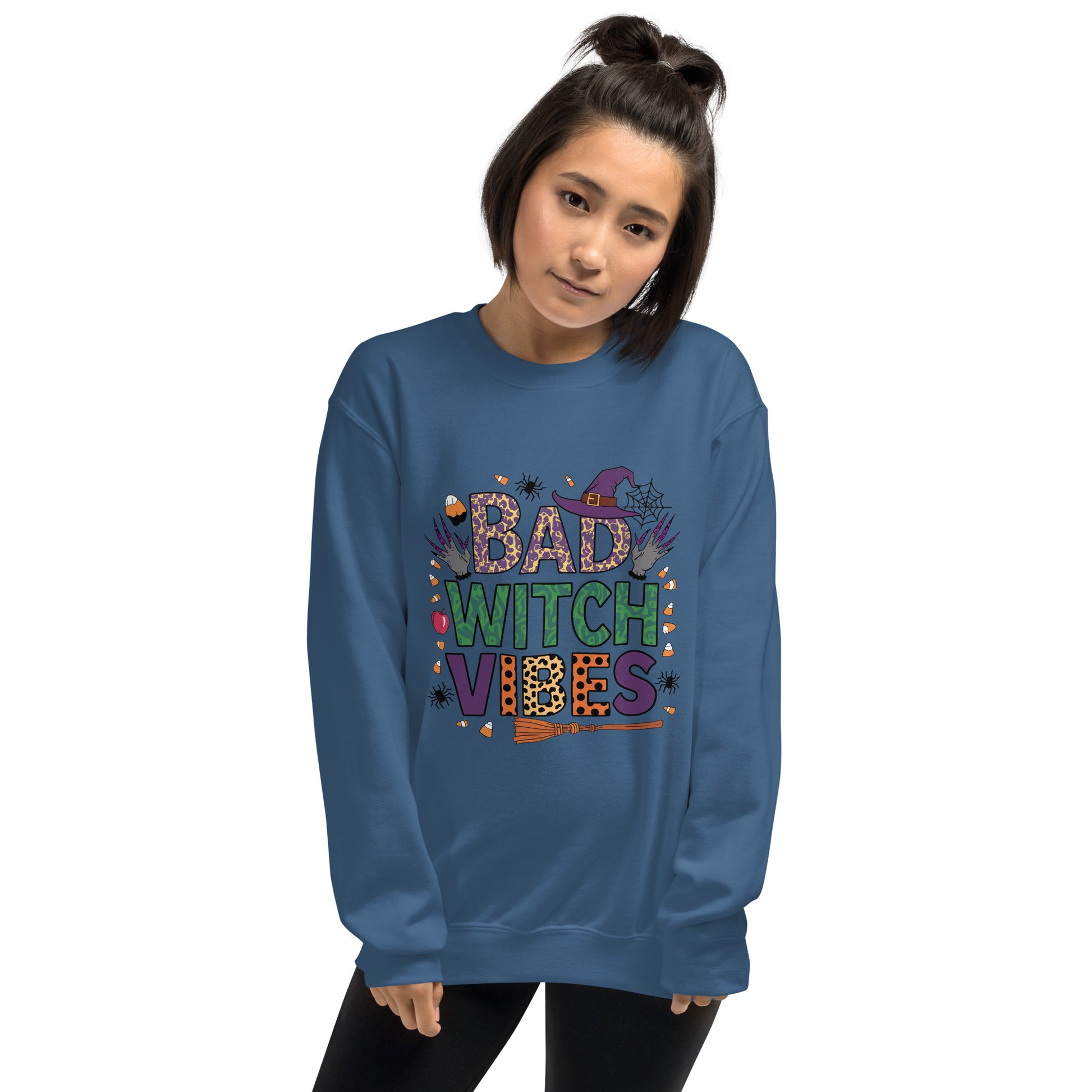 Bad Witch Vibes Sweatshirt (Halloween Witch) Color: Black