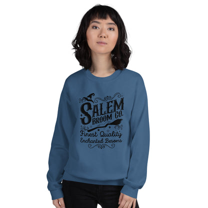 Salem Broom Co Finest Quality Enchanted Besoms (Halloween) Sweatshirt Color: Red