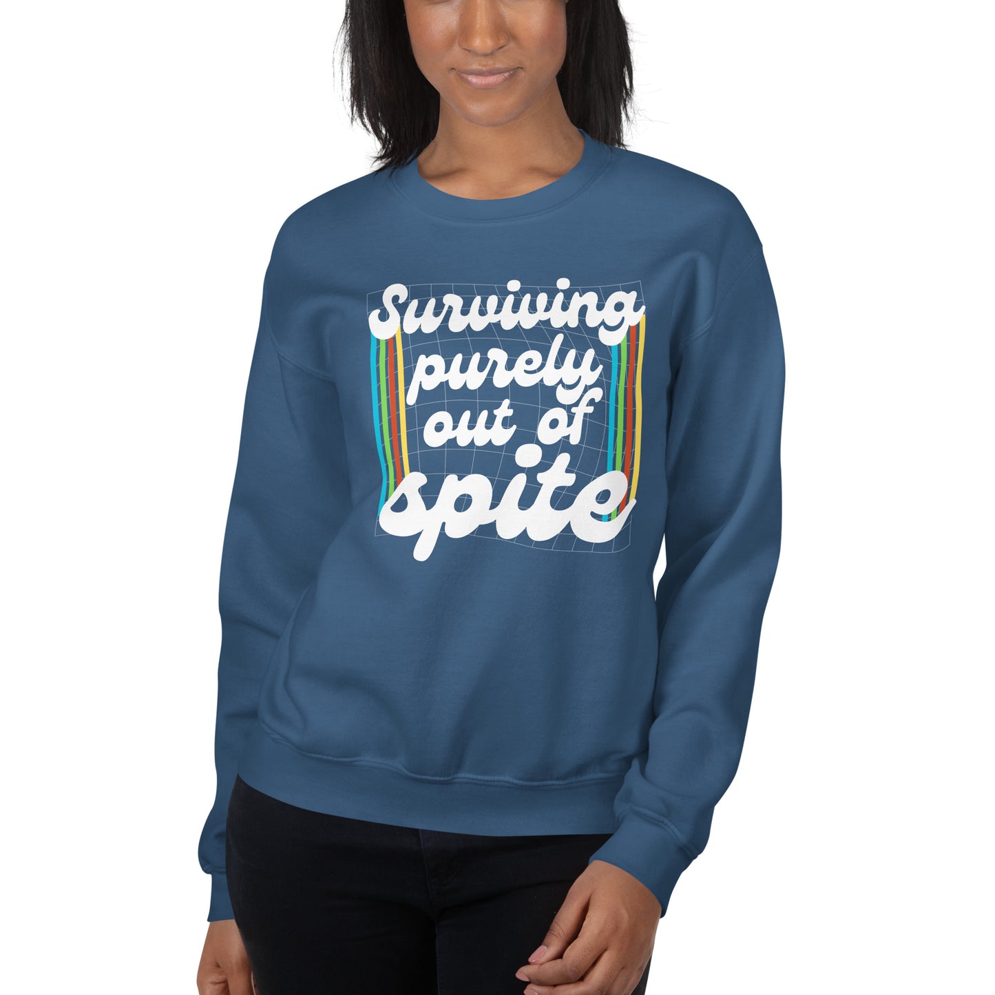 Surviving Purely Out Of Spite Sweatshirt Color: Black