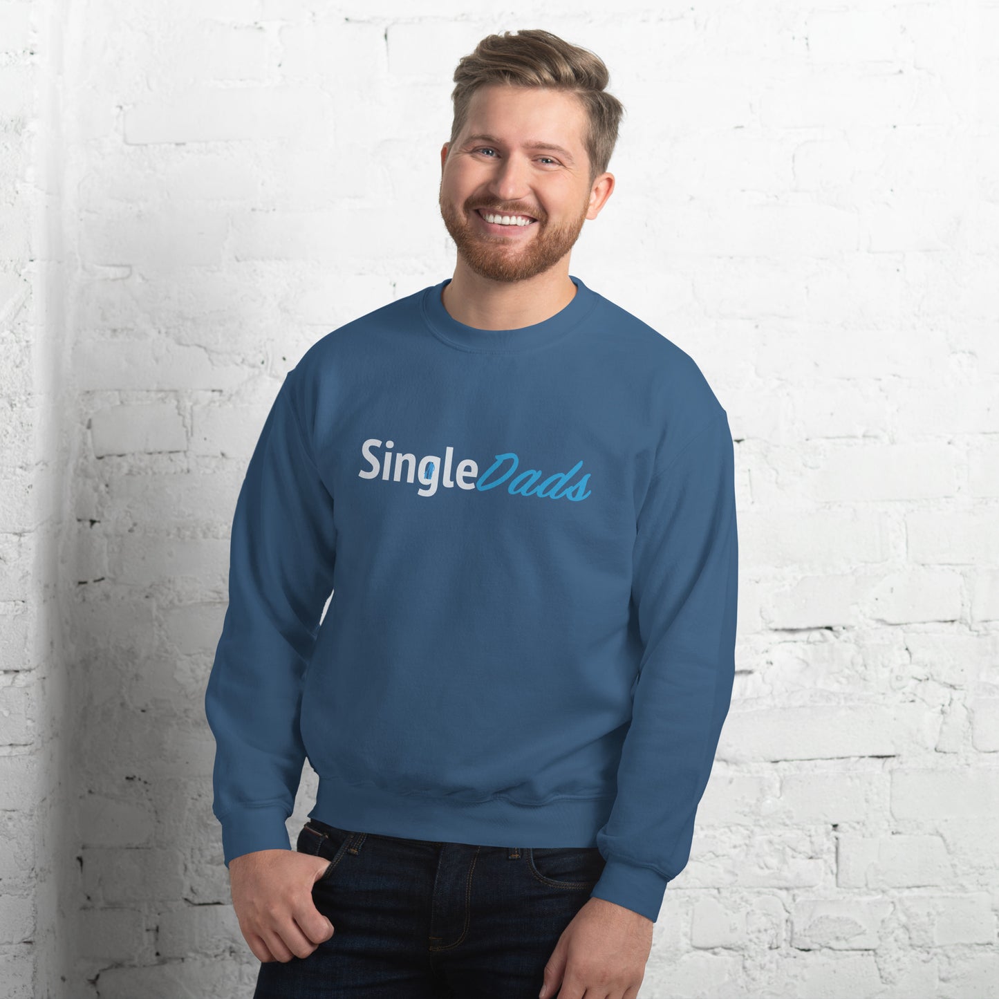 SingleDads Sweatshirt Color: Indigo Blue