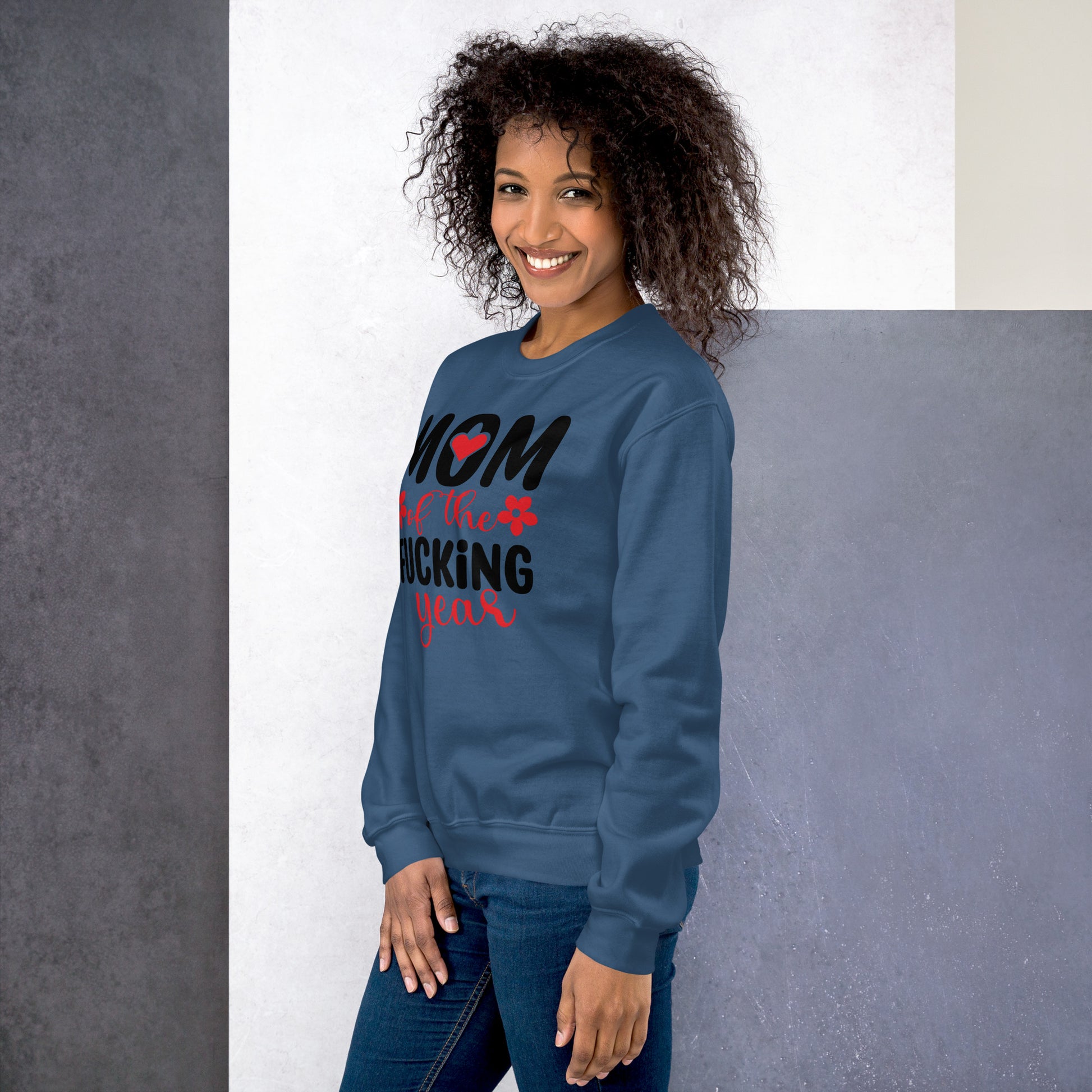 Mom of the Fucking Year Sweatshirt - Color: Royal - Sweatshirt Gildan 18000