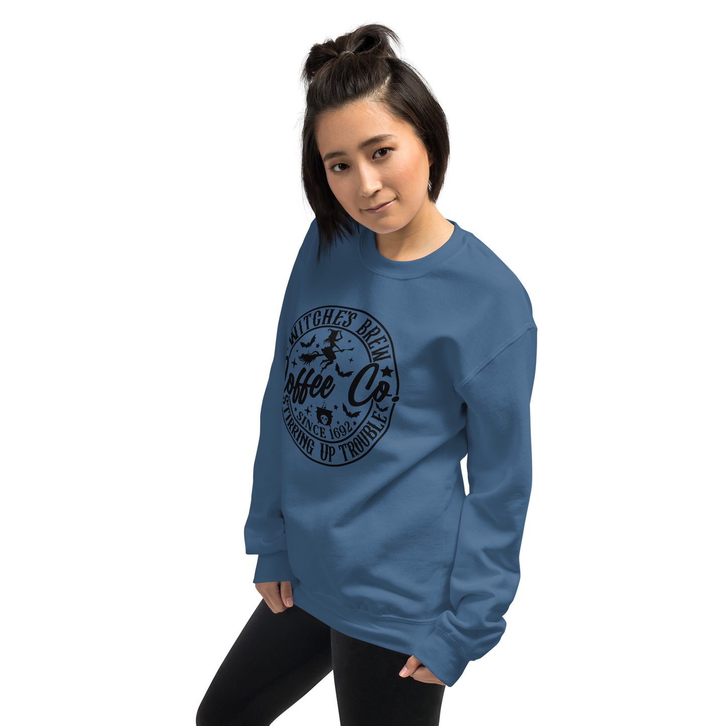 Witches Brew Coffee Co Stirring Up Trouble (Halloween) Sweatshirt Color: Red