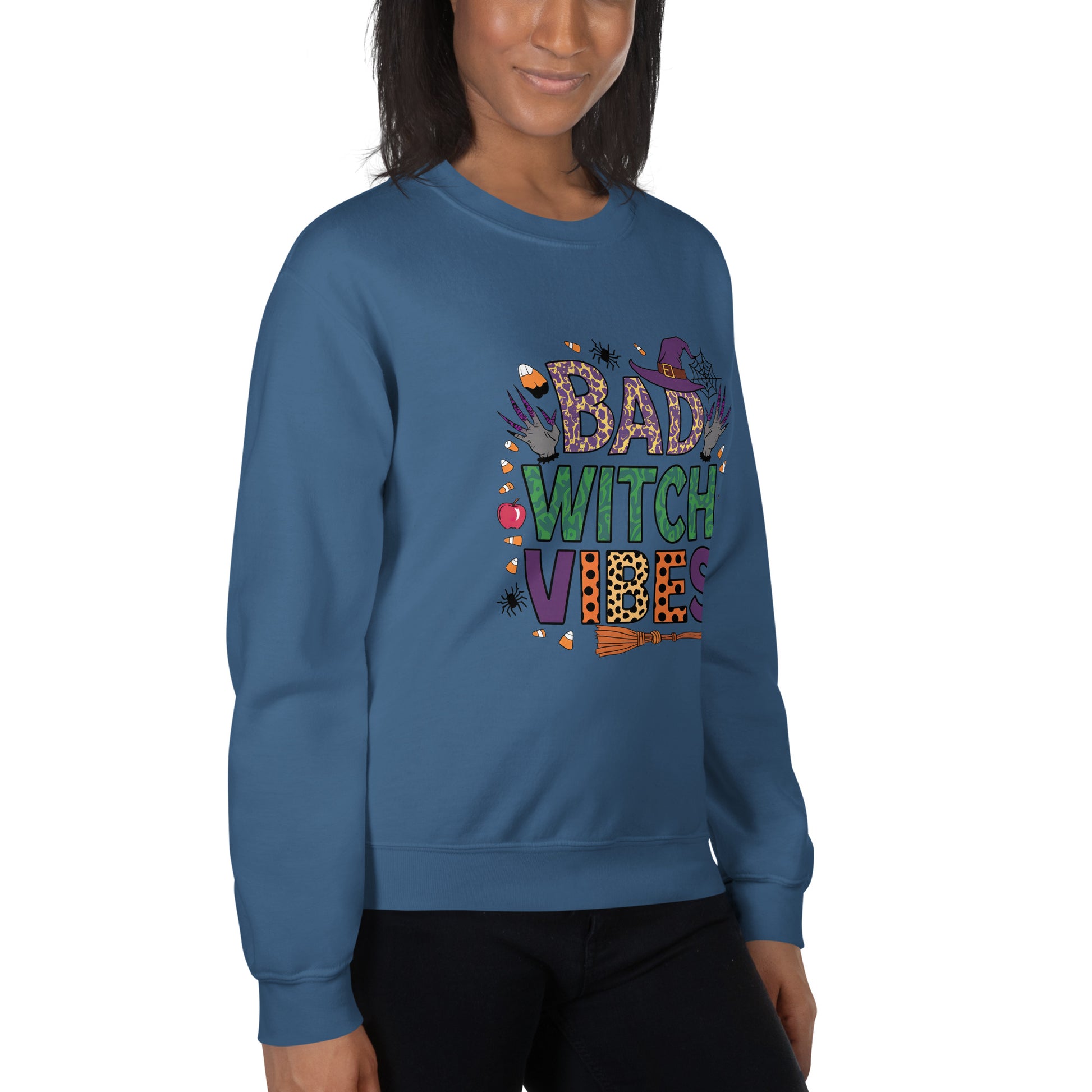 Bad Witch Vibes Sweatshirt (Halloween Witch) Color: Black