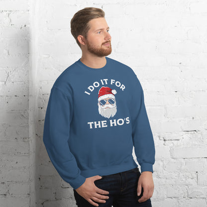 Christmas Santa Says I Do It for the Ho's Sweatshirt - Color: Black