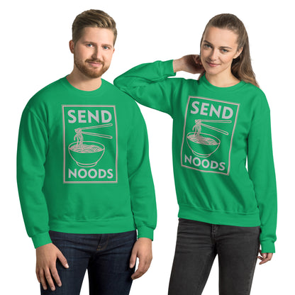 Send Noods Sweatshirt (Funny Noodle Humor) - Color: Irish Green