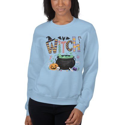 Witch (Halloween Witch) Sweatshirt Color: Light Blue