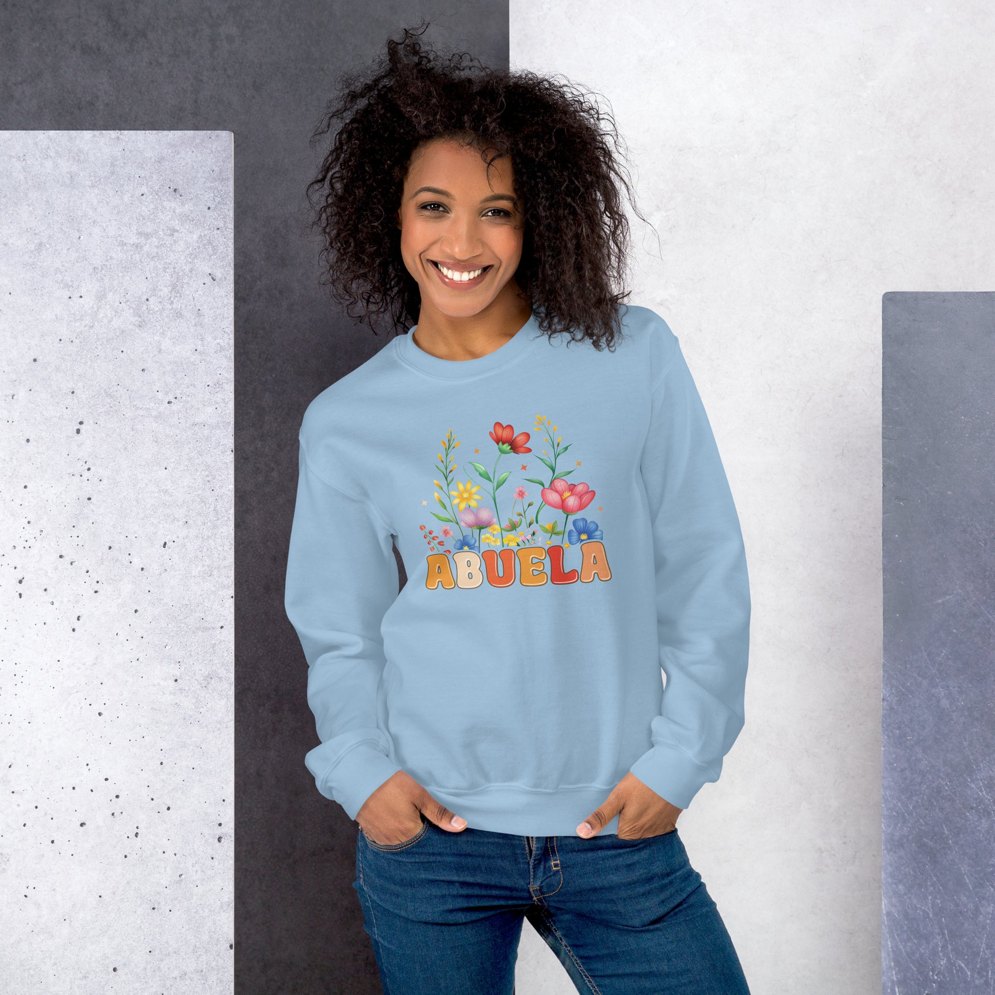 Abuela Sweatshirt (Wear the Abuela title with pride and love) - Color: Light Blue