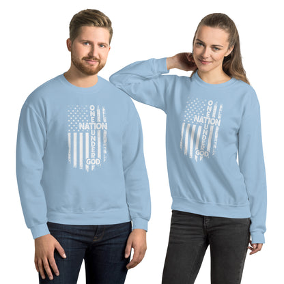 One Nation Under God Sweatshirt - Color: Light Blue