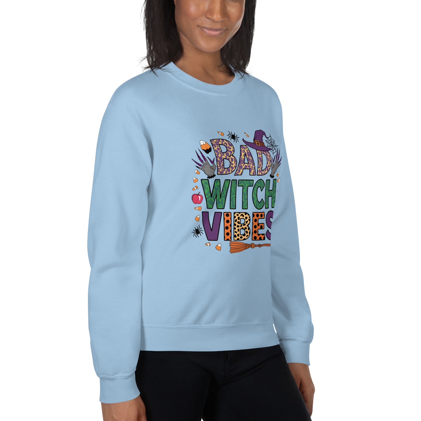 Bad Witch Vibes Sweatshirt (Halloween Witch) Color: Black