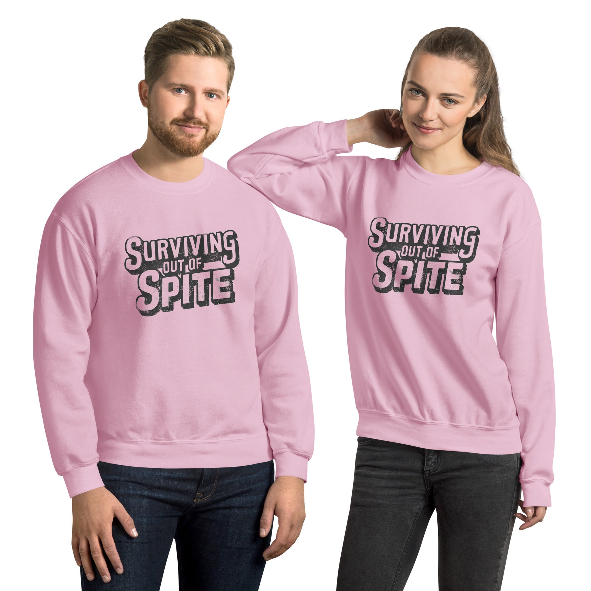 Surviving Out Of Spite Sweatshirt Color: Light Pink