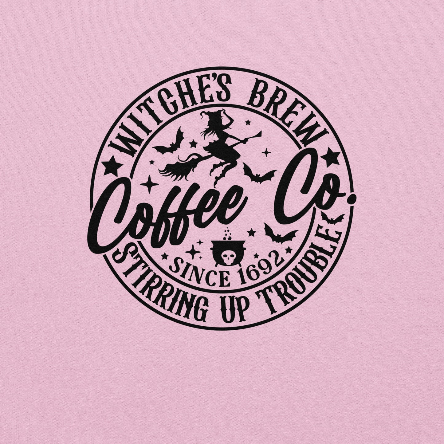 Witches Brew Coffee Co Stirring Up Trouble (Halloween) Sweatshirt Color: Red