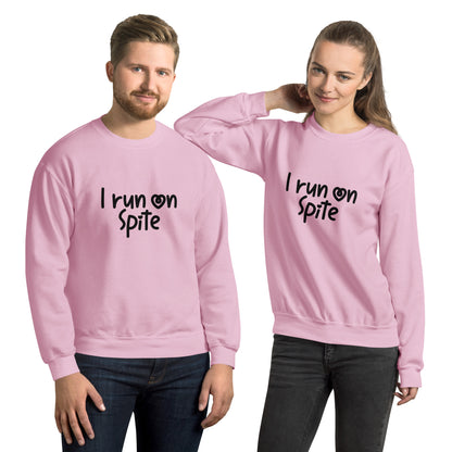 I Run On Spite Sweatshirt Color: Light Pink