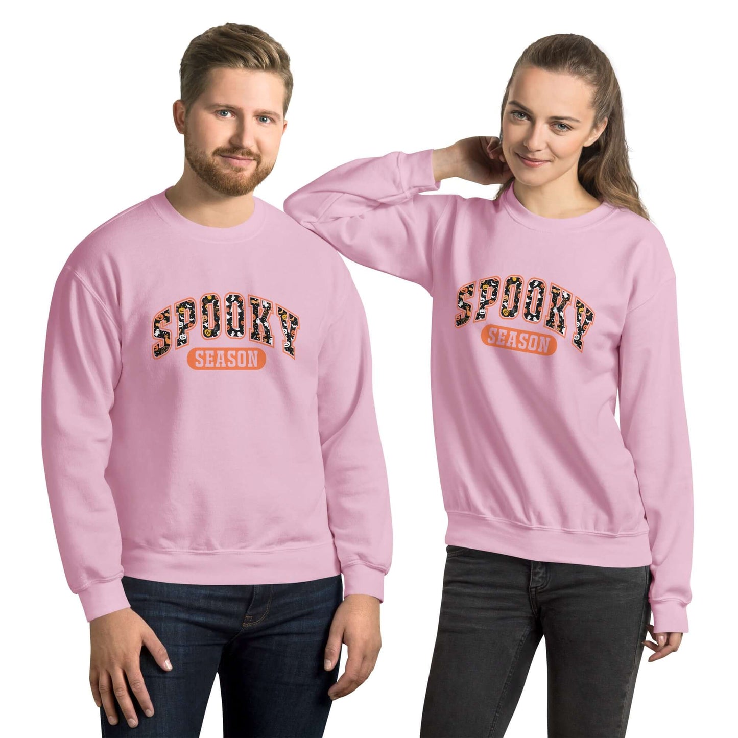 Spooky Season Sweatshirt (Halloween Theme) - Color: Light Pink