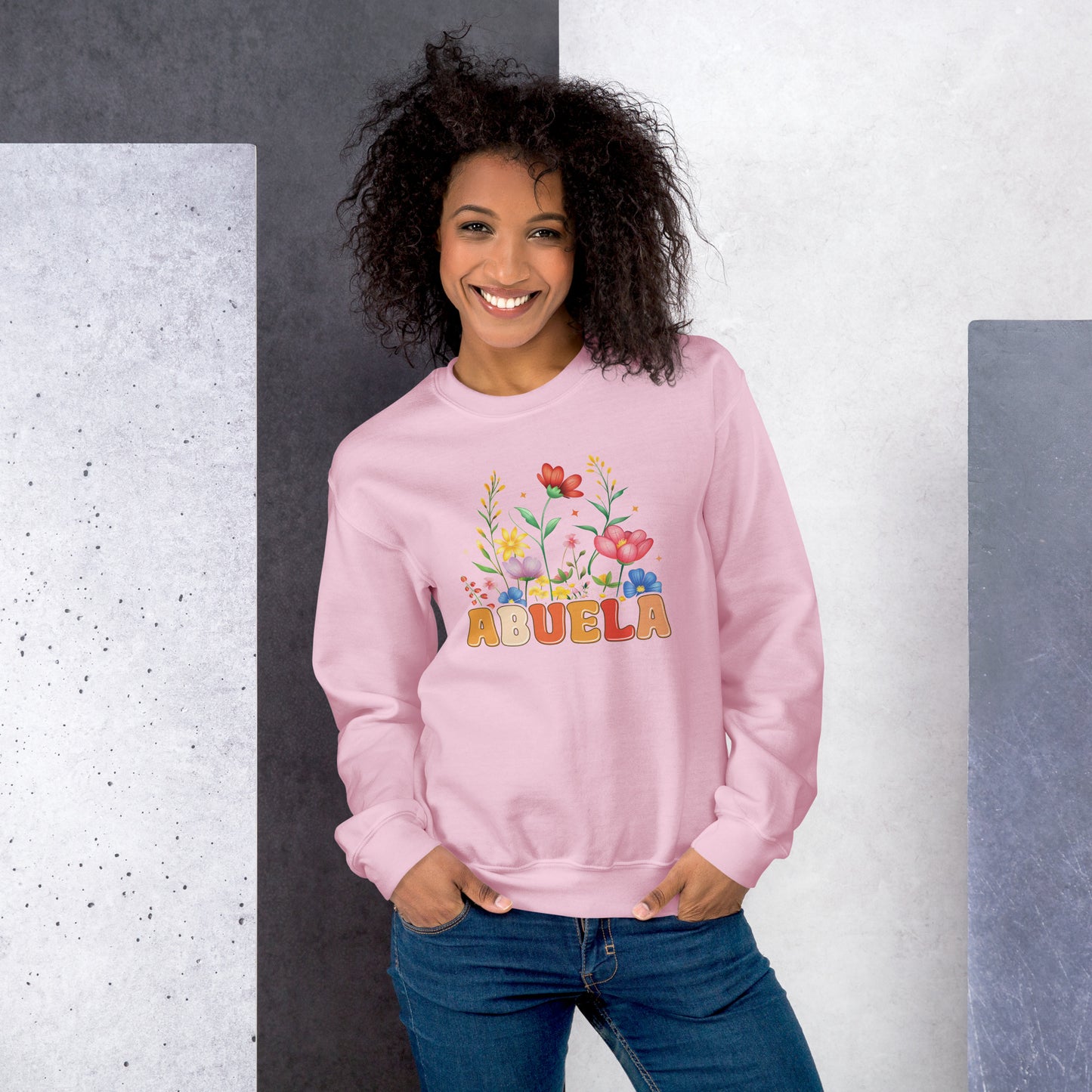 Abuela Sweatshirt (Wear the Abuela title with pride and love) - Color: Light Pink