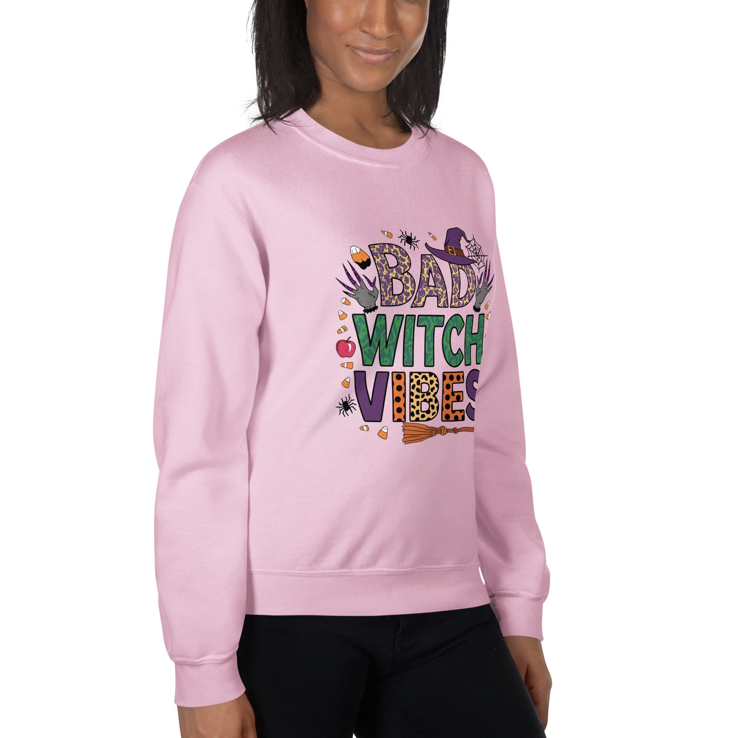 Bad Witch Vibes Sweatshirt (Halloween Witch) Color: Black