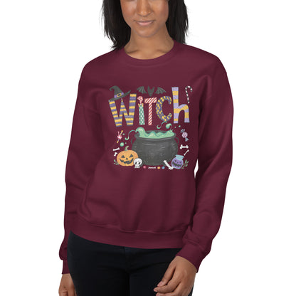 Witch (Halloween Witch) Sweatshirt Color: Maroon