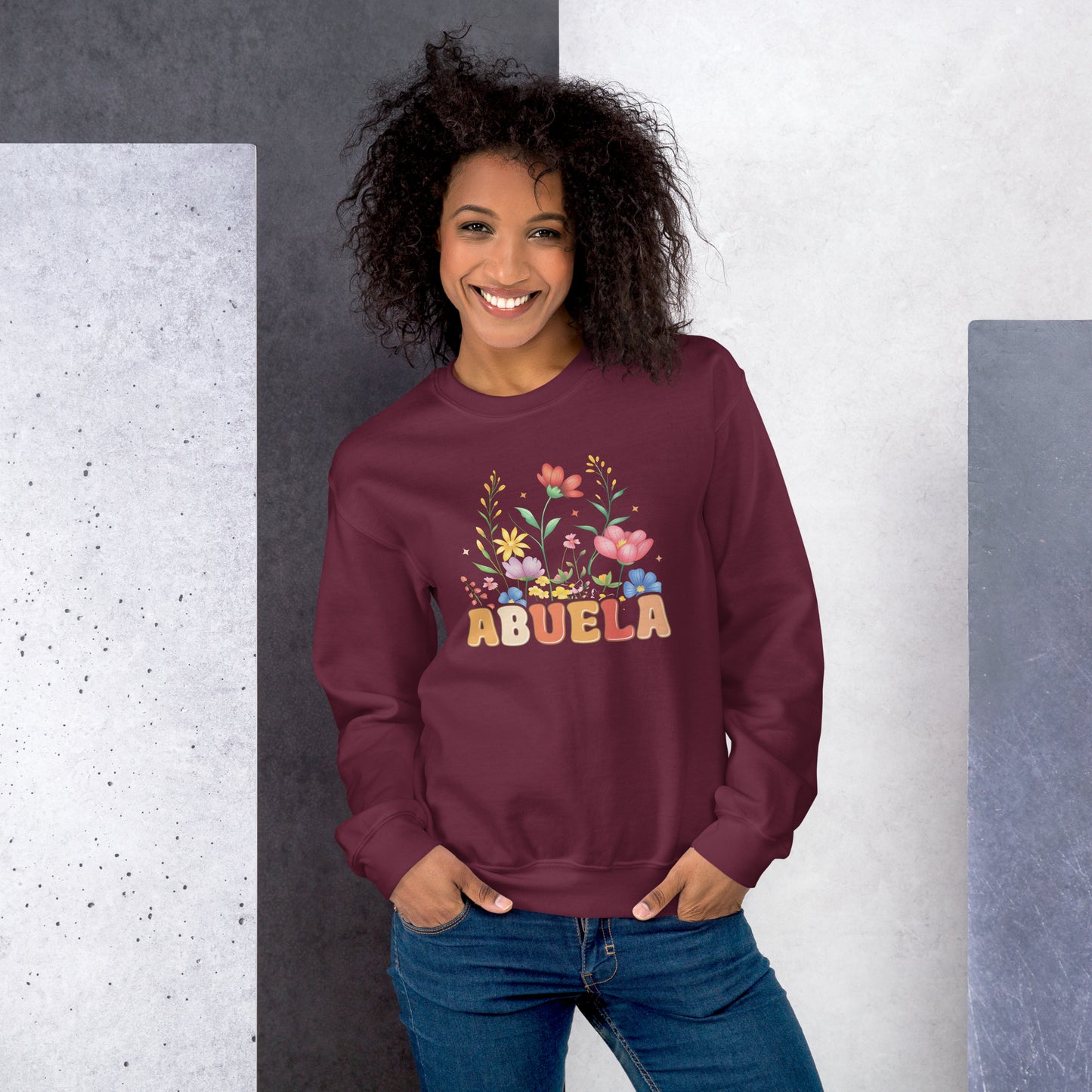 Abuela Sweatshirt (Wear the Abuela title with pride and love) - Color: Maroon