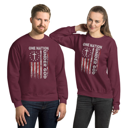 One Nation Under God Sweatshirt (God and Country) - Color: Maroon