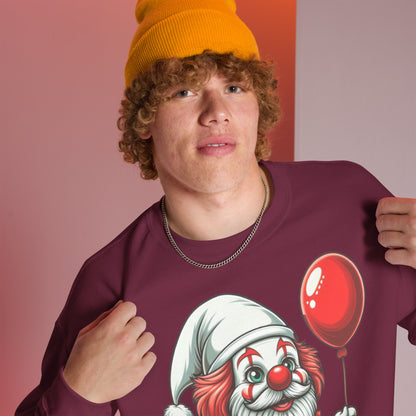 Scary Gnome with Red Balloon Sweatshirt Color: Black