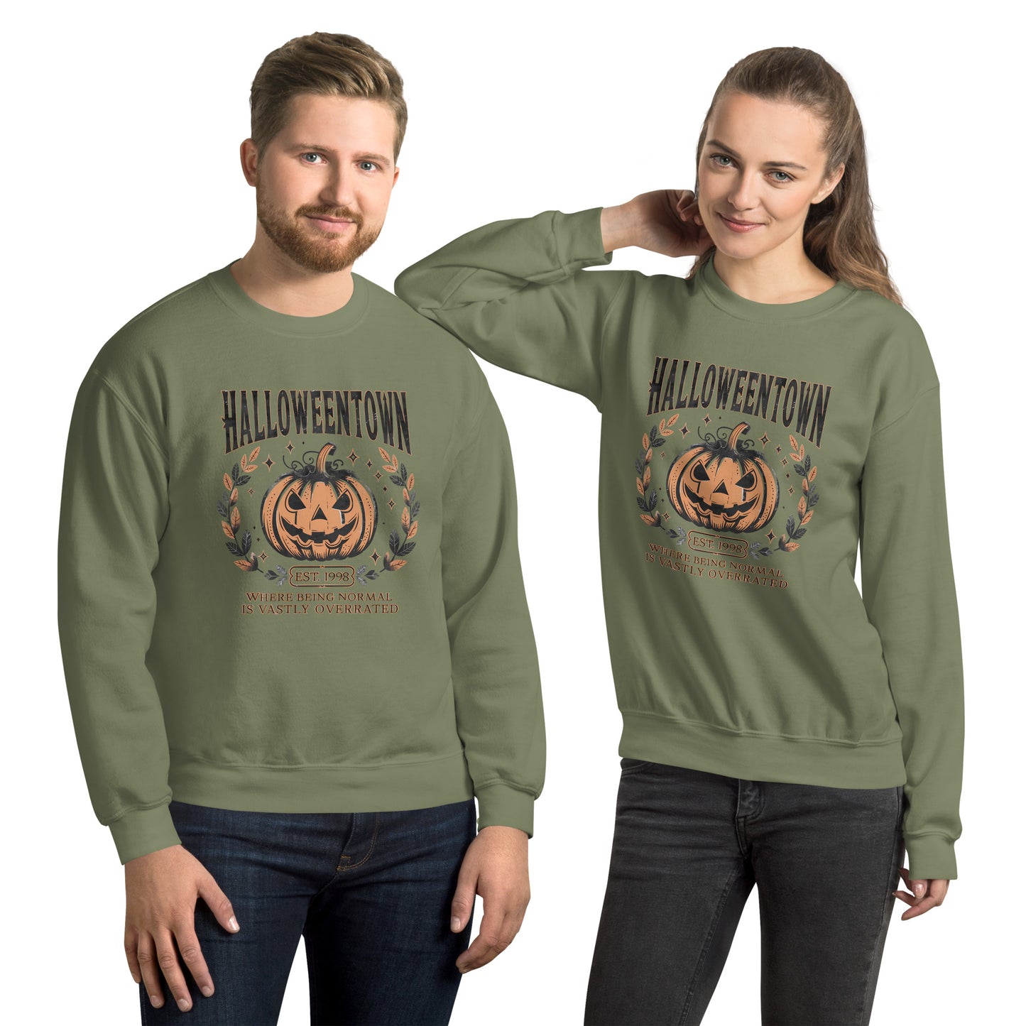 Halloweentown Sweatshirt Color: Military Green