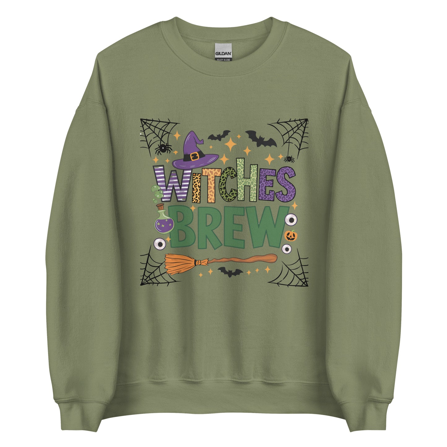 Witches Brew Sweatshirt (Halloween Witch) Color: Military Green