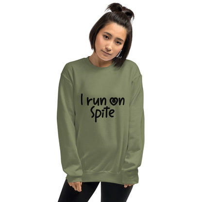 I Run On Spite Sweatshirt Color: Red