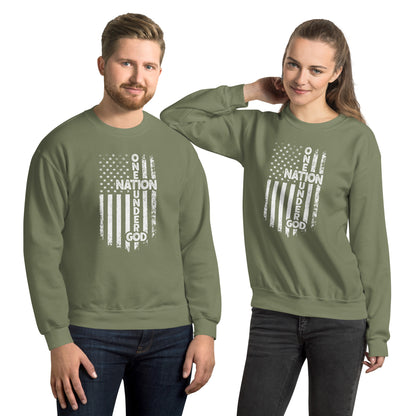 One Nation Under God Sweatshirt - Color: Military Green