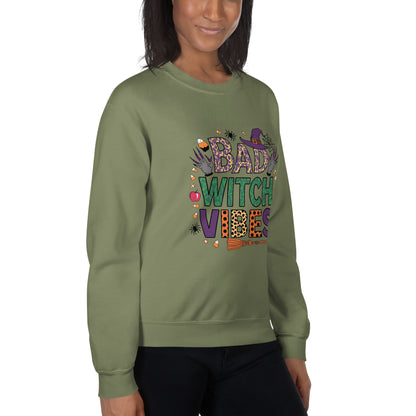 Bad Witch Vibes Sweatshirt (Halloween Witch) Color: Black