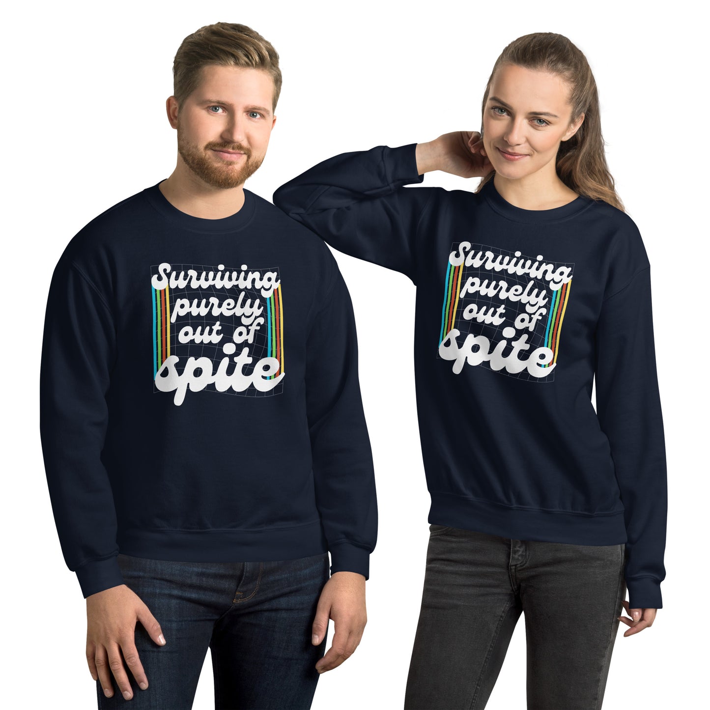 Surviving Purely Out Of Spite Sweatshirt Color: Navy