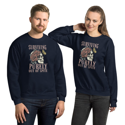 Surviving Purely Out Of Spite Sweatshirt Color: Navy