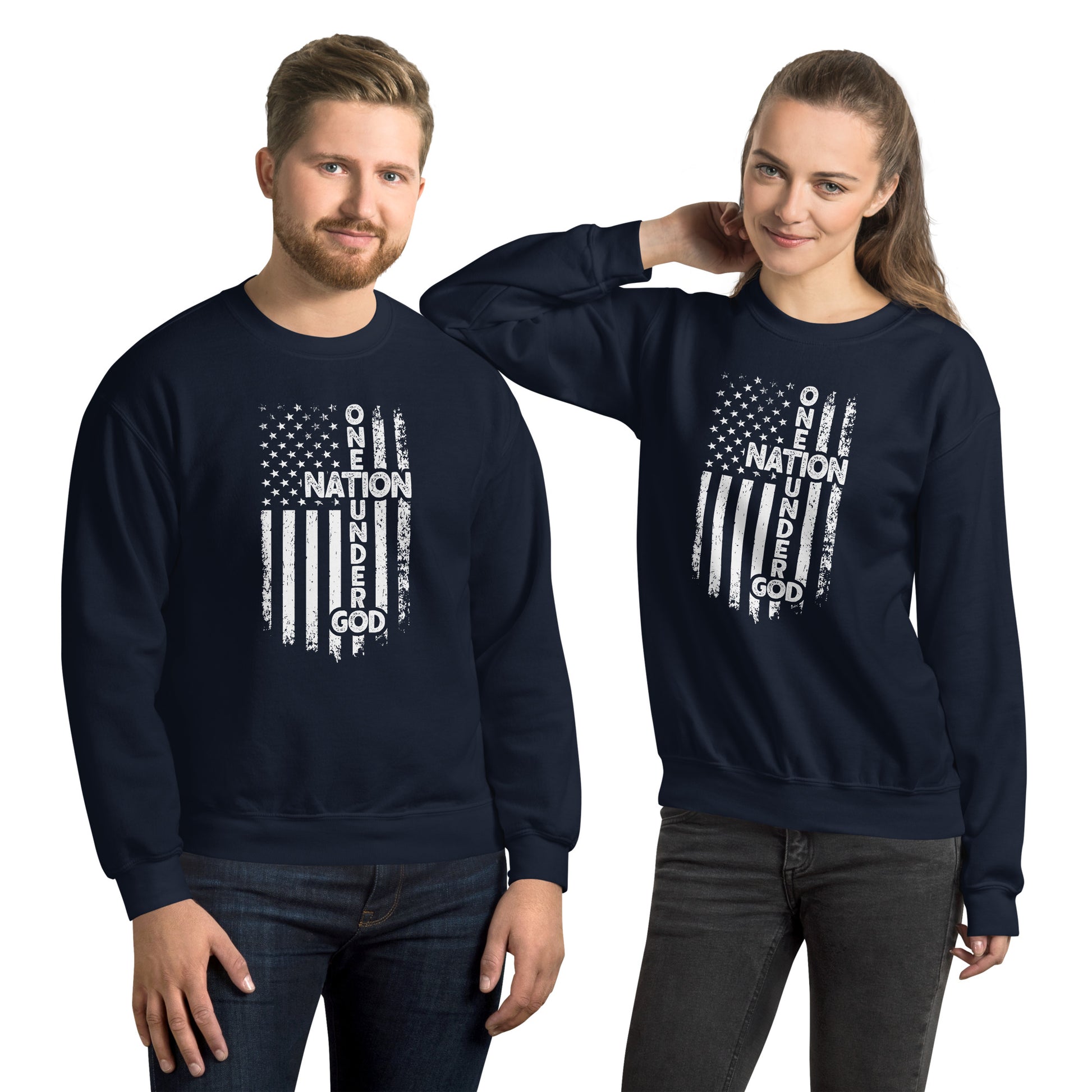 One Nation Under God Sweatshirt - Color: Navy