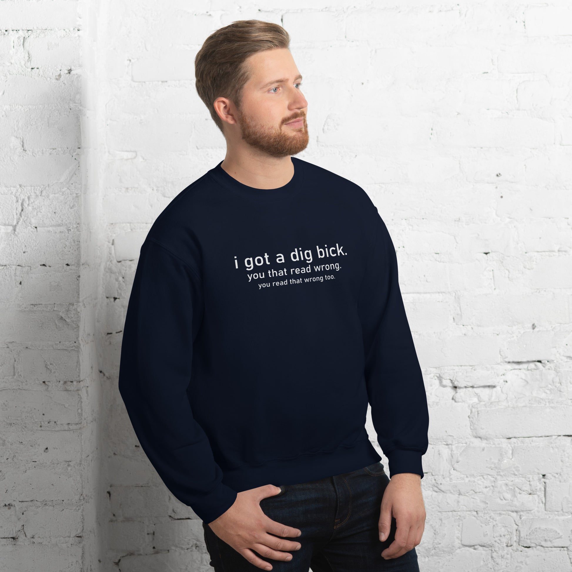 I Got a Dig Bick (You That Read Wrong) Sweatshirt Color: Black