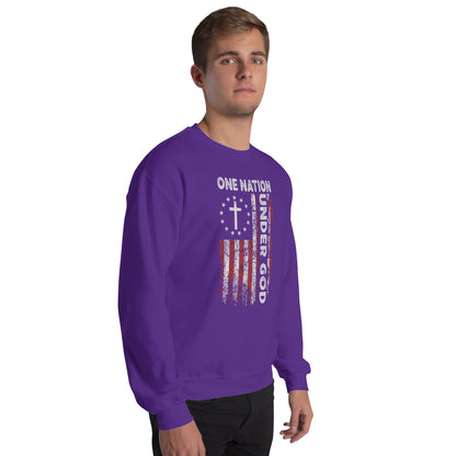 One Nation Under God Sweatshirt (God and Country) - Color: Black