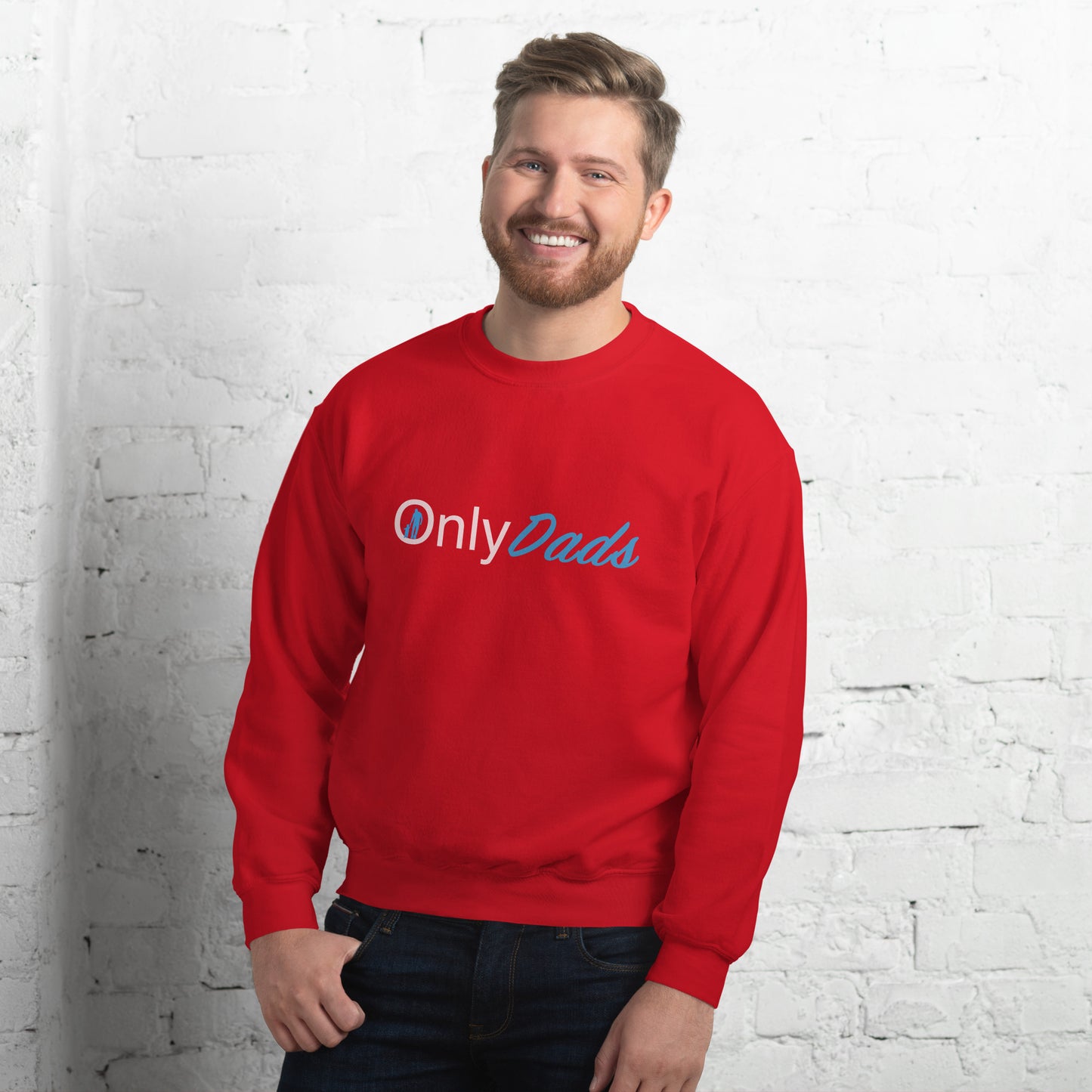 OnlyDads Sweatshirt (Only Dads Sweatshirt for Fathers) Color: Red