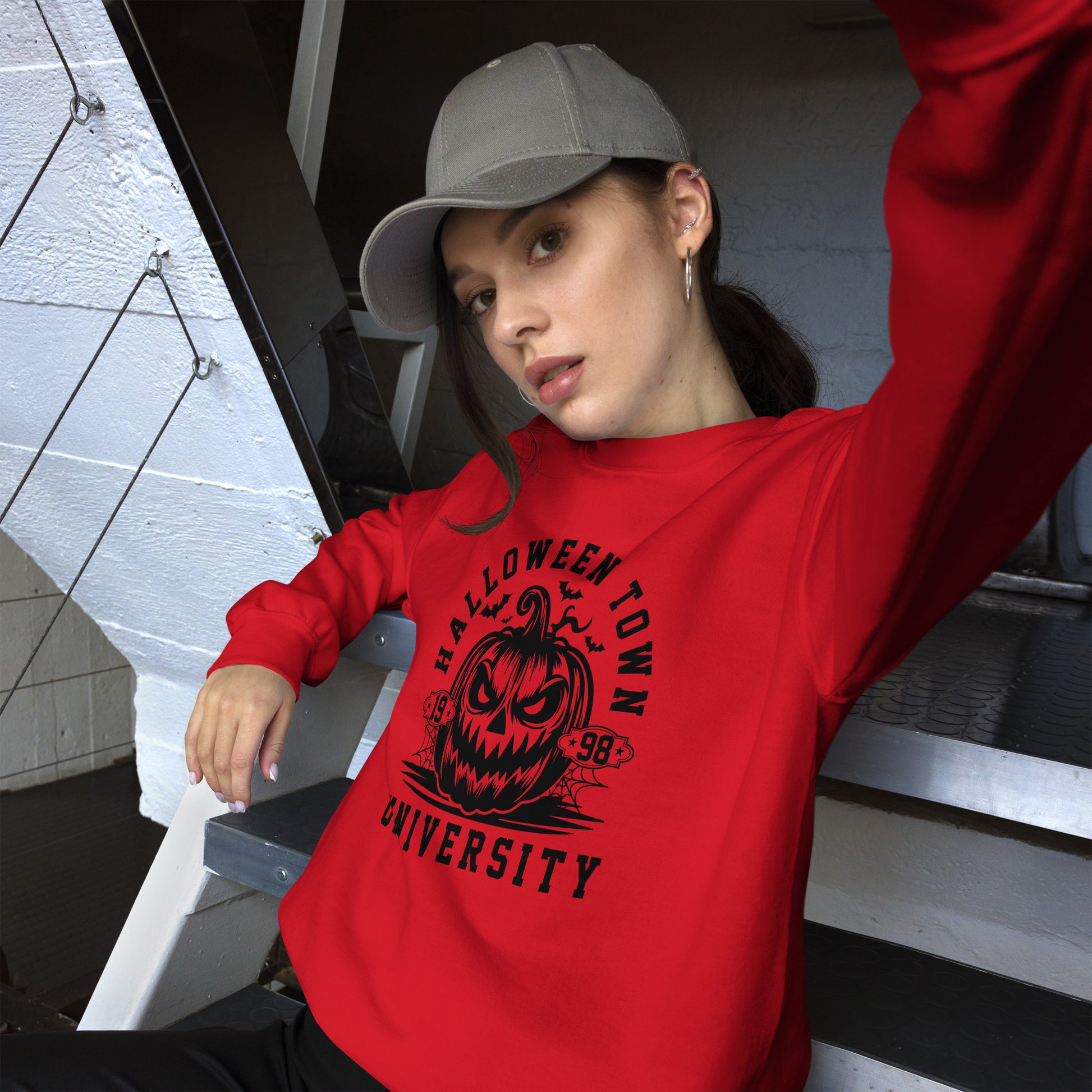 Halloween Town University (Halloween) Sweatshirt Color: Red