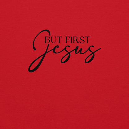 But First Jesus Sweatshirt - Color: Red