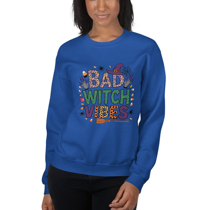 Bad Witch Vibes Sweatshirt (Halloween Witch) Color: Royal