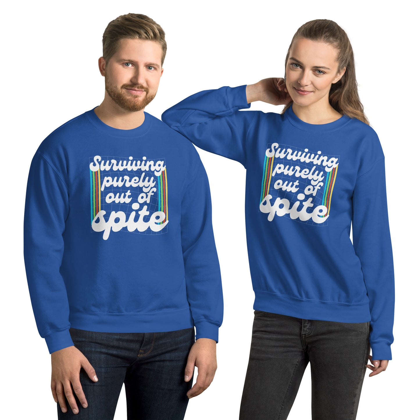 Surviving Purely Out Of Spite Sweatshirt Color: Royal